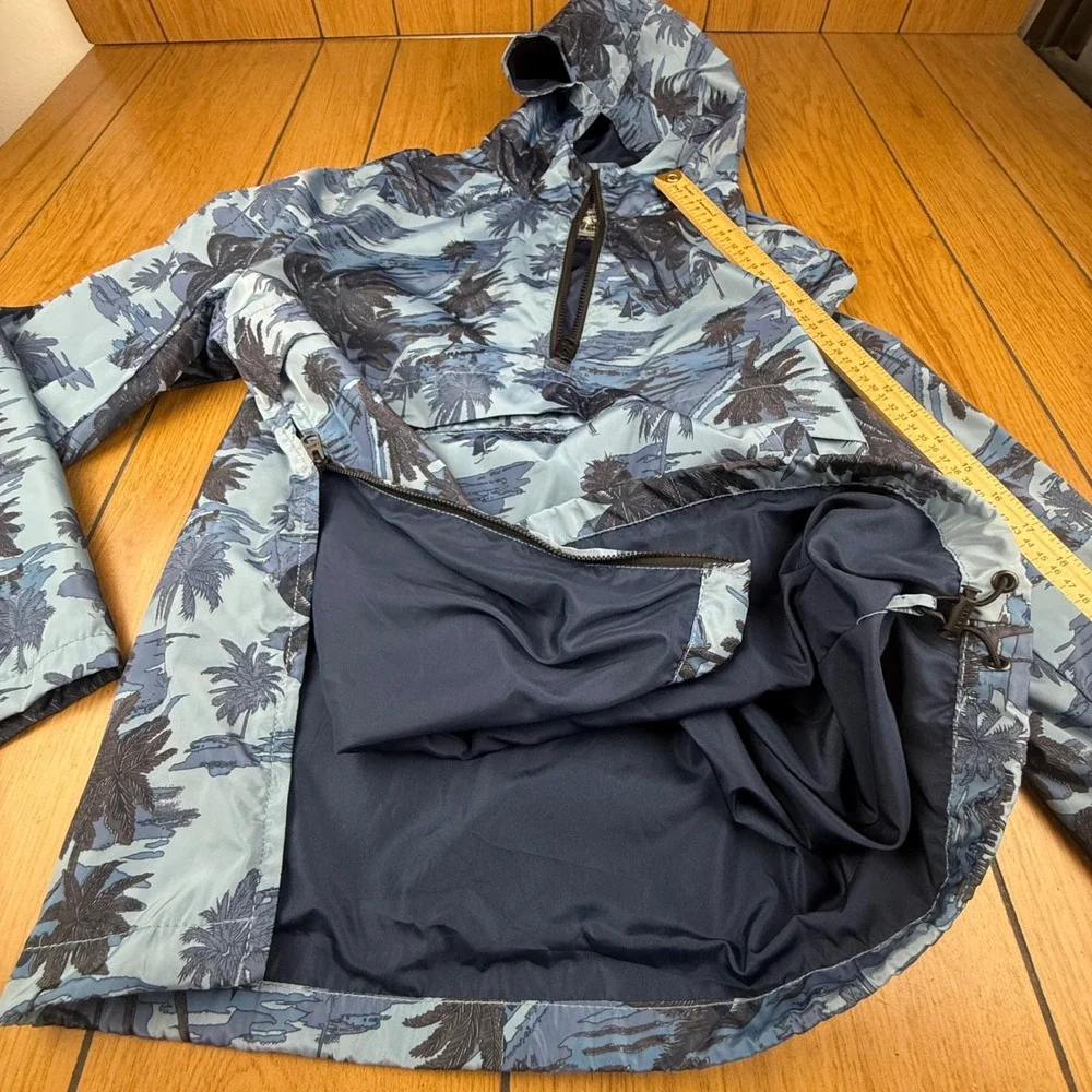 Levi's Pullover Anorak Jacket‎ Hooded Palm Print Blue XL
